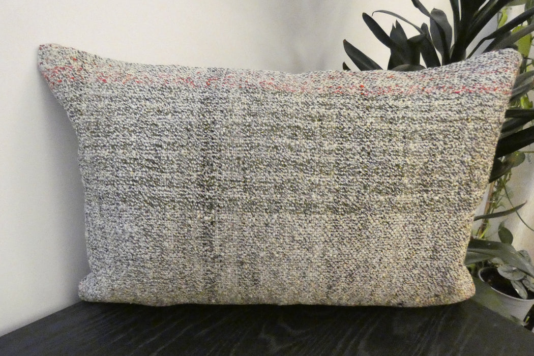 Handmade Anatolian Kilim Cushion Cover with Insert 40 x 60cm | Vintage Turkish Wool Lumbar Pillow | Organic Cotton Back - Rugs Direct New Zealand 