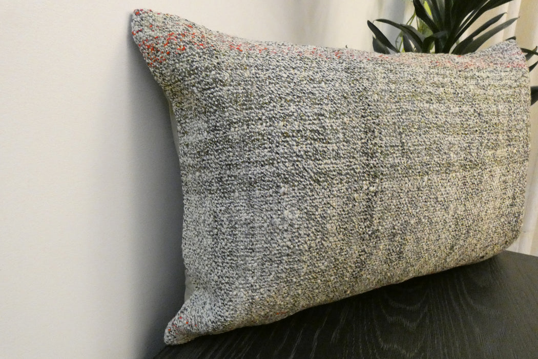 Handmade Anatolian Kilim Cushion Cover with Insert 40 x 60cm | Vintage Turkish Wool Lumbar Pillow | Organic Cotton Back - Rugs Direct New Zealand 