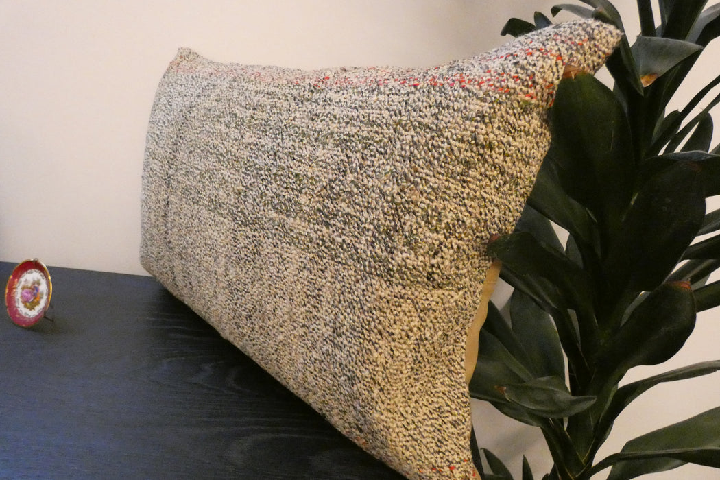 Handmade Anatolian Kilim Cushion Cover with Insert 40 x 60cm | Vintage Turkish Wool Lumbar Pillow | Organic Cotton Back - Rugs Direct New Zealand 