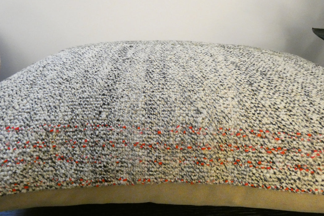 Handmade Anatolian Kilim Cushion Cover with Insert 40 x 60cm | Vintage Turkish Wool Lumbar Pillow | Organic Cotton Back - Rugs Direct New Zealand 