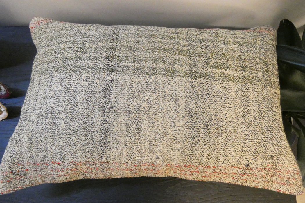 Handmade Anatolian Kilim Cushion Cover with Insert 40 x 60cm | Vintage Turkish Wool Lumbar Pillow | Organic Cotton Back - Rugs Direct New Zealand 