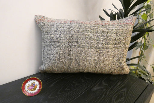 Handmade Anatolian Kilim Cushion Cover with Insert 40 x 60cm | Vintage Turkish Wool Lumbar Pillow | Organic Cotton Back - Rugs Direct New Zealand 