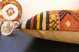Handmade Anatolian Kilim Cushion Cover with Insert 40 x 60cm | Vintage Turkish Wool Lumbar Pillow | Organic Cotton Back - Rugs Direct New Zealand 