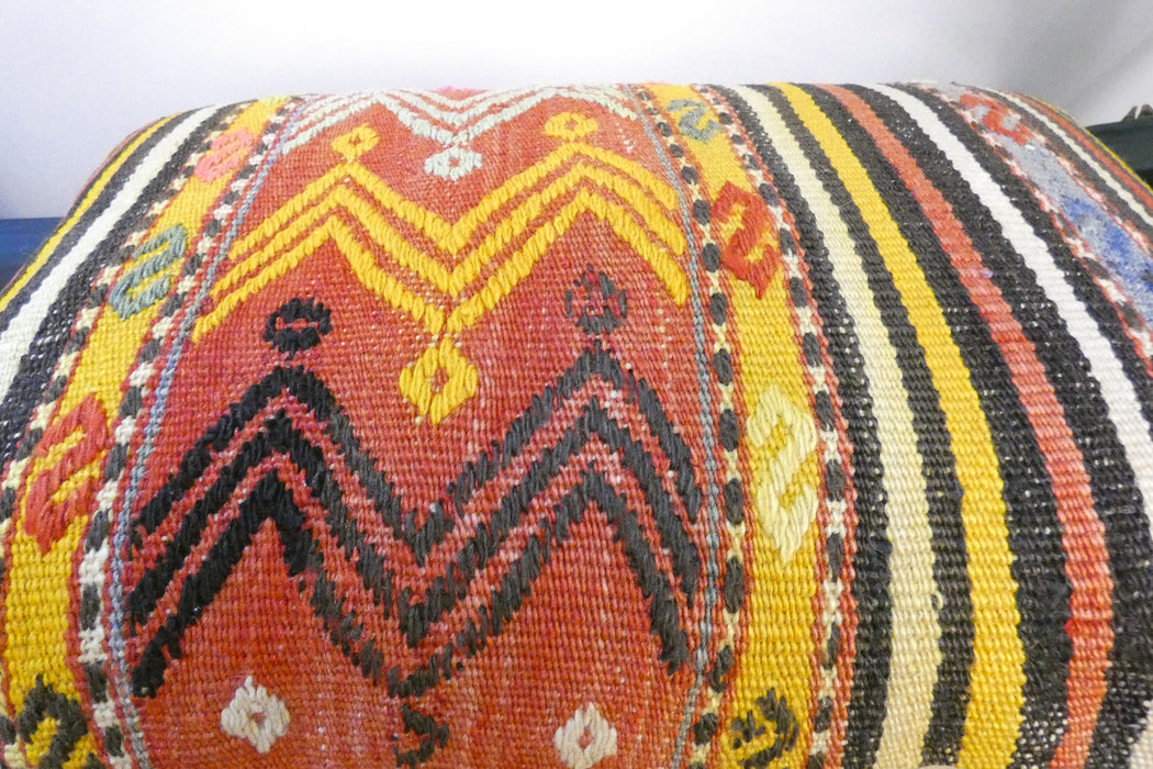 Handmade Anatolian Kilim Cushion Cover with Insert 40 x 60cm | Vintage Turkish Wool Lumbar Pillow | Organic Cotton Back - Rugs Direct New Zealand 