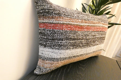 Handmade Anatolian Kilim Cushion Cover with Insert 40 x 60cm | Vintage Turkish Wool Lumbar Pillow | Organic Cotton Back - Rugs Direct New Zealand 