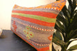 Handmade Anatolian Kilim Cushion Cover with Insert 40 x 60cm | Vintage Turkish Wool Lumbar Pillow | Organic Cotton Back - Rugs Direct New Zealand 