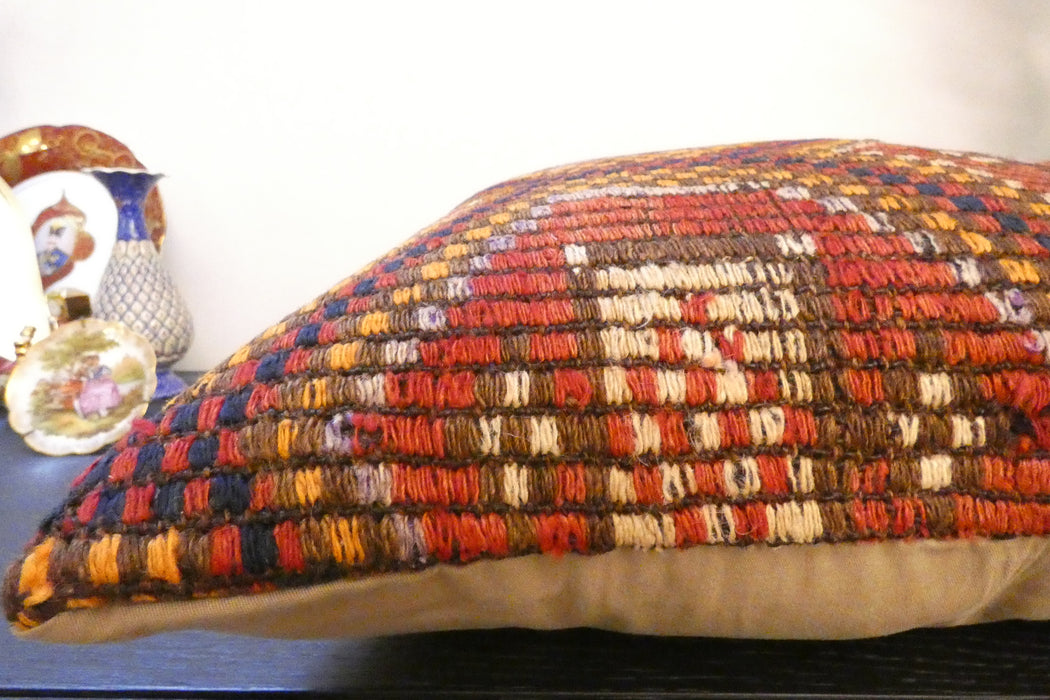 Handmade Turkish Kilim Cushion Cover 60 x 60cm with Insert | Original Anatolian Kilim | Organic Cotton Backing- Rugs Direct New Zealand 