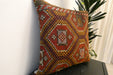 Handmade Turkish Kilim Cushion Cover 60 x 60cm with Insert | Original Anatolian Kilim | Organic Cotton Backing- Rugs Direct New Zealand 