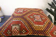 Handmade Turkish Kilim Cushion Cover 60 x 60cm with Insert | Original Anatolian Kilim | Organic Cotton Backing- Rugs Direct New Zealand 