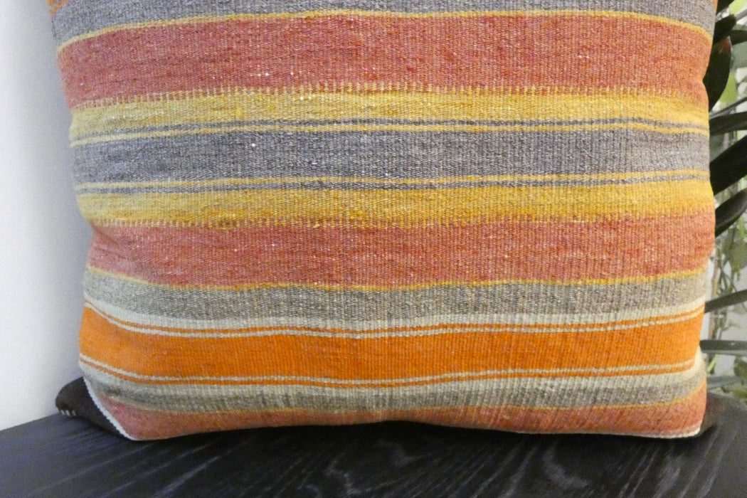 Handmade Turkish Kilim Cushion Cover 60 x 60cm with Insert | Original Anatolian Kilim | Organic Cotton Backing - Rugs Direct New Zealand 
