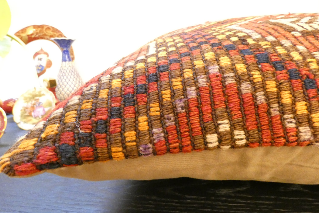 Handmade Turkish Kilim Cushion Cover 60 x 60cm with Insert | Original Anatolian Kilim | Organic Cotton Backing- Rugs Direct New Zealand 