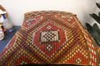 Handmade Turkish Kilim Cushion Cover 60 x 60cm with Insert | Original Anatolian Kilim | Organic Cotton Backing- Rugs Direct New Zealand 