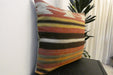 Handmade Turkish Kilim Cushion Cover 60 x 60cm with Insert | Original Anatolian Kilim | Organic Cotton Backing - Rugs Direct New Zealand 