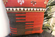 Handmade Turkish Kilim Cushion Cover 60 x 60cm with Insert | Original Anatolian Kilim | Organic Cotton Backing - Rugs Direct New Zealand 