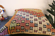 Handmade Turkish Kilim Cushion Cover 60 x 60cm with Insert | Original Anatolian Kilim | Organic Cotton Backing - Rugs Direct New Zealand 