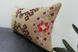 Handmade Turkish Kilim Cushion 30 x 50cm | Vintage Wool Lumbar Cushion with Insert | Organic Cotton Back | TK26-C1072- Rugs direct 