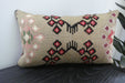 Handmade Turkish Kilim Cushion 30 x 50cm | Vintage Wool Lumbar Cushion with Insert | Organic Cotton Back | TK26-C1072- Rugs direct 