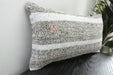 Handmade Turkish Kilim Cushion 30 x 50cm | Vintage Wool Lumbar Cushion with Insert | Organic Cotton Back | TK26-C1073- Rugs Direct 