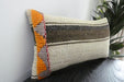 Handmade Turkish Kilim Cushion 30 x 50cm | Vintage Wool Lumbar Cushion with Insert | Organic Cotton Back | TK26-C1074- Rugs Direct 