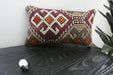 Handmade Turkish Kilim Cushion 30 x 50cm | Vintage Wool Lumbar Cushion with Insert | Organic Cotton Back | TK26-C1076- Rugs Direct nz 