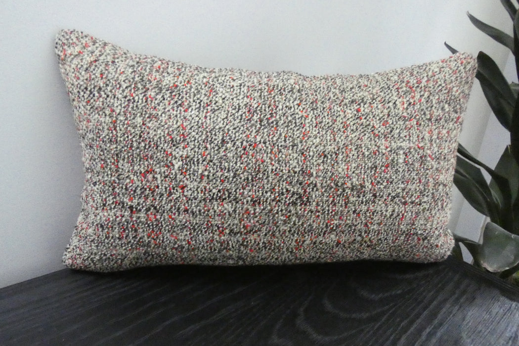 Handmade Turkish Kilim Cushion 30 x 50cm | Vintage Wool Lumbar Cushion with Insert | Organic Cotton Back | TK26-C1077- Rugs Direct 