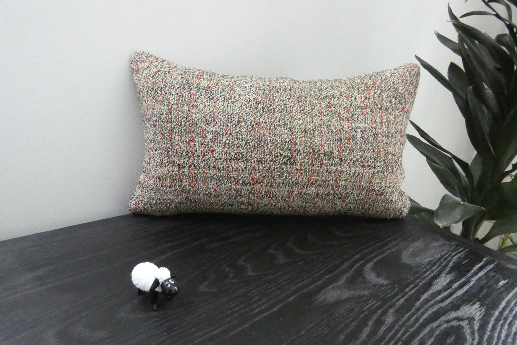 Handmade Turkish Kilim Cushion 30 x 50cm | Vintage Wool Lumbar Cushion with Insert | Organic Cotton Back | TK26-C1077- Rugs Direct 