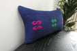 Handmade Turkish Kilim Cushion 30 x 50cm | Vintage Wool Lumbar Cushion with Insert | Organic Cotton Back | TK26-C1078- Rugs Direct 