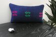 Handmade Turkish Kilim Cushion 30 x 50cm | Vintage Wool Lumbar Cushion with Insert | Organic Cotton Back | TK26-C1078- Rugs Direct 