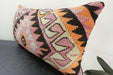 Handmade Turkish Kilim Cushion 30 x 50cm | Vintage Wool Lumbar Cushion with Insert | Organic Cotton Back | TK26-C1081- Rugs Direct NZ