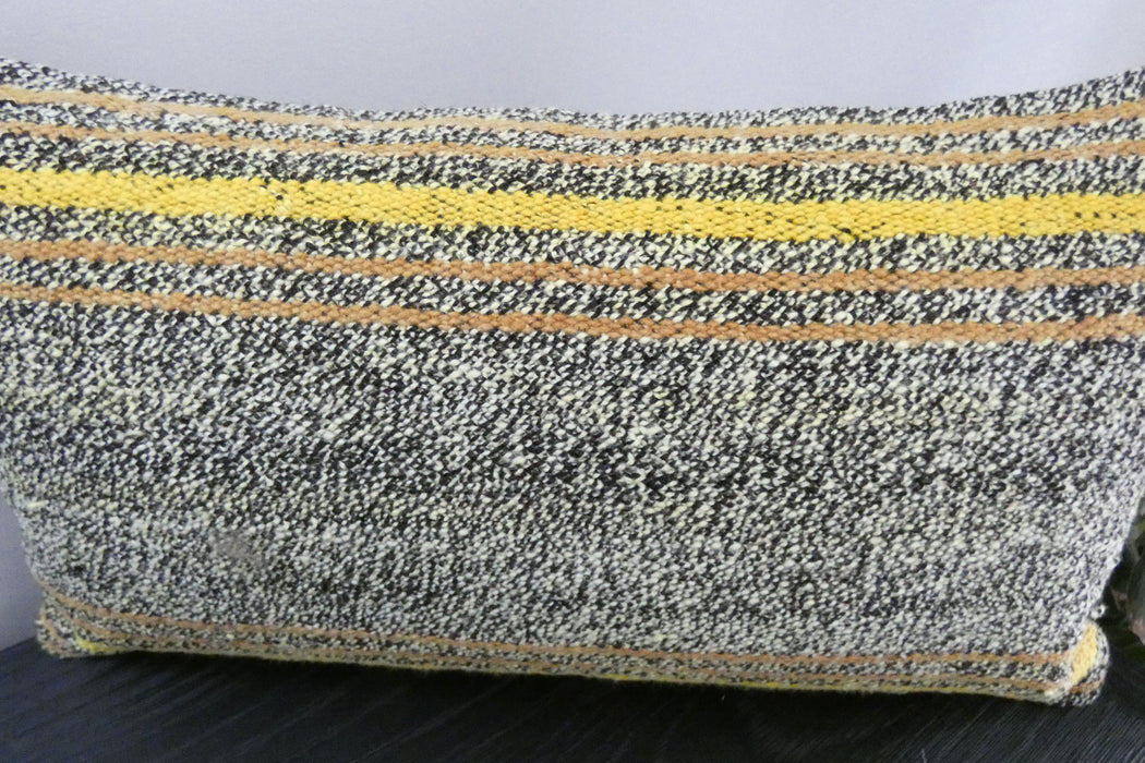 Handmade Turkish Kilim Cushion 30 x 50cm | Vintage Wool Lumbar Cushion with Insert | Organic Cotton Back | TK26-C1082- Rugs Direct NZ