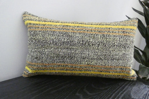 Handmade Turkish Kilim Cushion 30 x 50cm | Vintage Wool Lumbar Cushion with Insert | Organic Cotton Back | TK26-C1082- Rugs Direct NZ