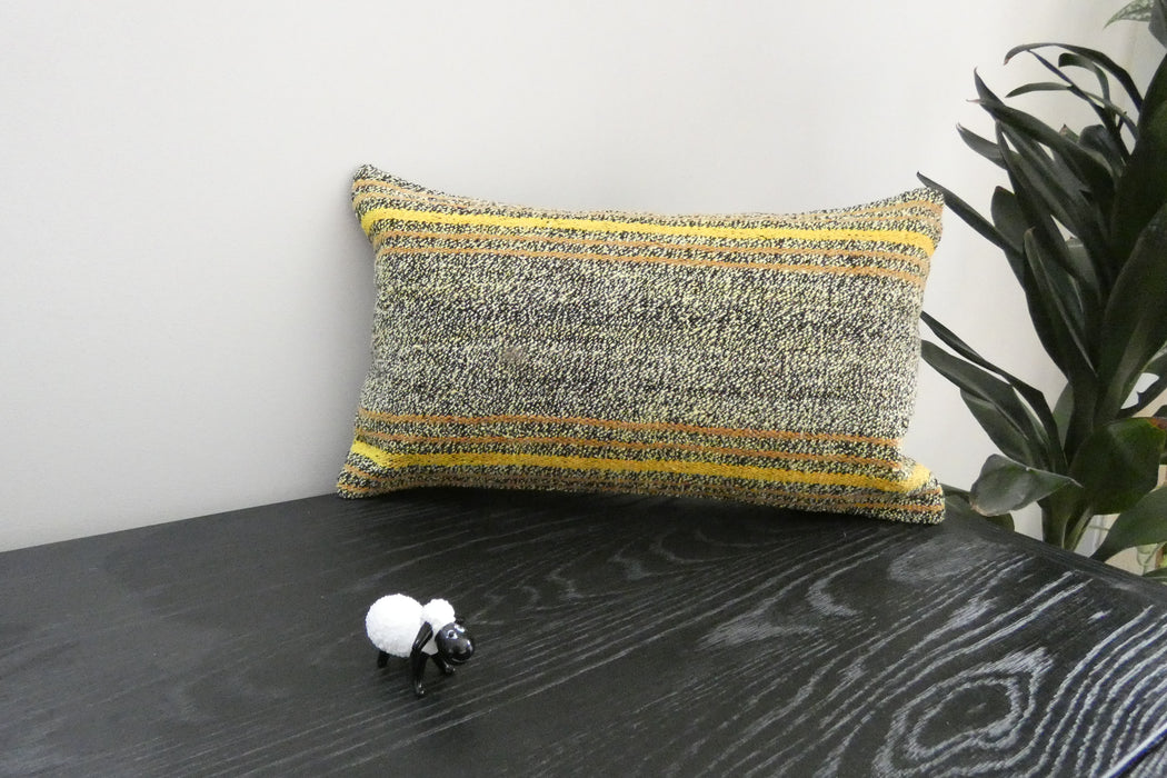 Handmade Turkish Kilim Cushion 30 x 50cm | Vintage Wool Lumbar Cushion with Insert | Organic Cotton Back | TK26-C1082- Rugs Direct NZ