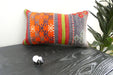 Handmade Turkish Kilim Cushion 30 x 50cm | Vintage Wool Lumbar Cushion with Insert | Organic Cotton Back | TK26-C1085- Rugs Direct NZ