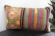 Handmade Turkish Kilim Cushion 30 x 50cm | Vintage Wool Lumbar Cushion with Insert | Organic Cotton Back | TK26-C1091- Rugs Direct NZ