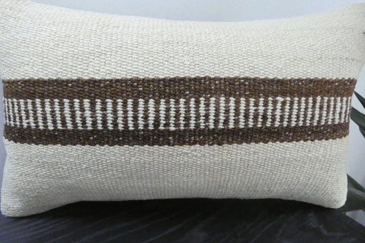 Handmade Turkish Kilim Cushion 30 x 50cm | Vintage Wool Lumbar Cushion with Insert | Organic Cotton Back | TK26-C1092- Rugs Direct 