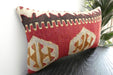 Handmade Turkish Kilim Cushion 30 x 50cm | Vintage Wool Lumbar Cushion with Insert | Organic Cotton Back | TK26-C1093- Rugs Direct NZ