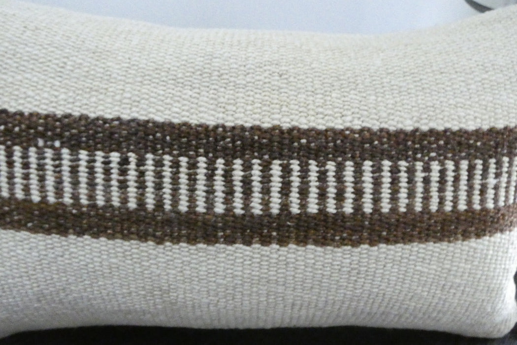 Handmade Turkish Kilim Cushion 30 x 50cm | Vintage Wool Lumbar Cushion with Insert | Organic Cotton Back | TK26-C1095- Rugs Direct NZ
