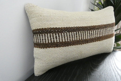 Handmade Turkish Kilim Cushion 30 x 50cm | Vintage Wool Lumbar Cushion with Insert | Organic Cotton Back | TK26-C1095- Rugs Direct NZ