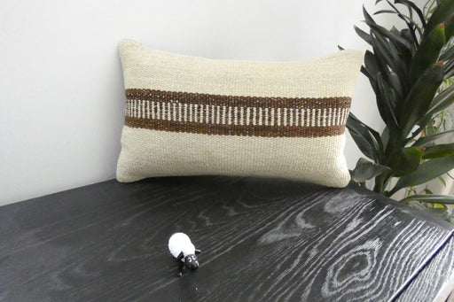 Handmade Turkish Kilim Cushion 30 x 50cm | Vintage Wool Lumbar Cushion with Insert | Organic Cotton Back | TK26-C1095- Rugs Direct NZ