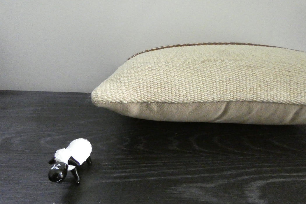 Handmade Turkish Kilim Cushion 30 x 50cm | Vintage Wool Lumbar Cushion with Insert | Organic Cotton Back | TK26-C1095- Rugs Direct NZ