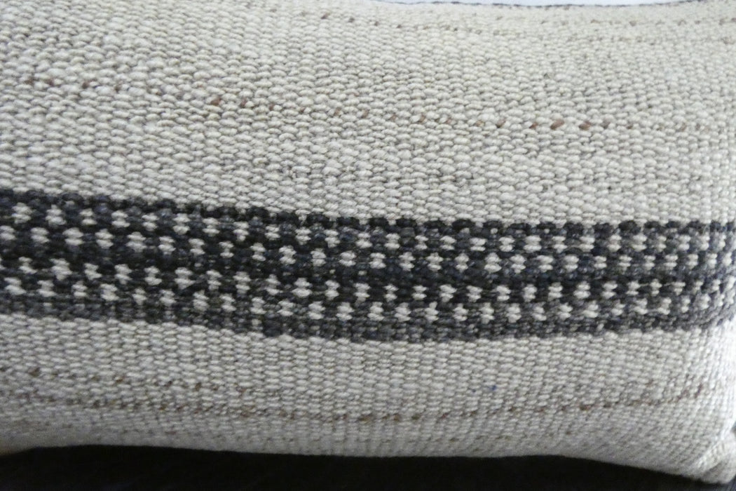 Handmade Turkish Kilim Cushion 30 x 50cm | Vintage Wool Lumbar Cushion with Insert | Organic Cotton Back | TK26-C1098- Rugs Direct NZ