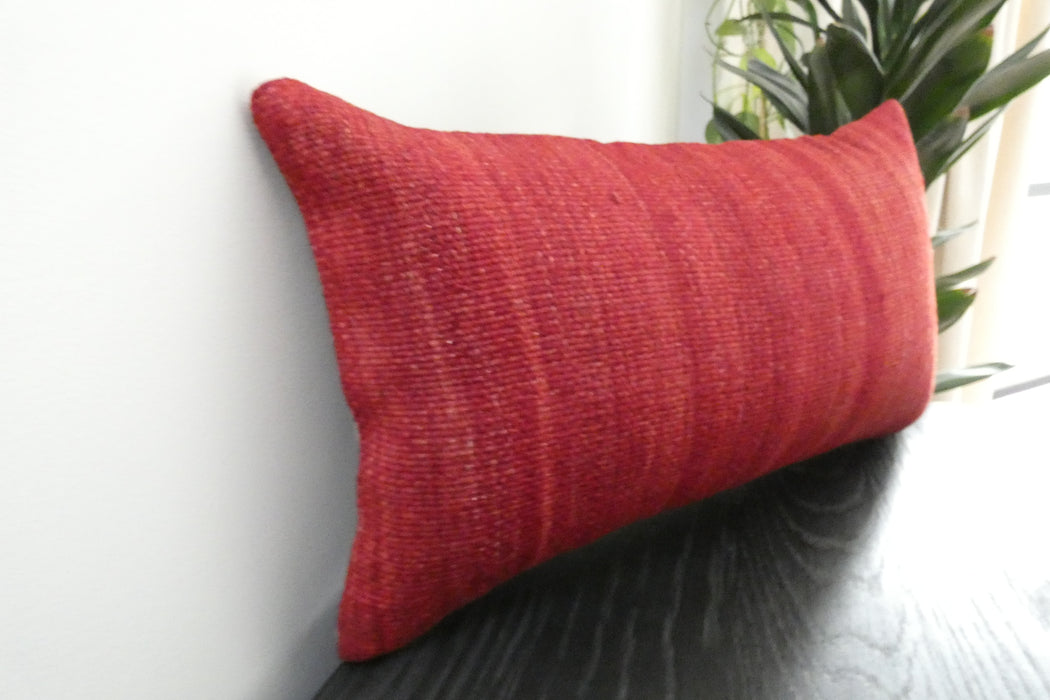 Handmade Turkish Kilim Cushion 30 x 50cm | Vintage Wool Lumbar Cushion with Insert | Organic Cotton Back | TK26-C1100- Rugs Direct NZ