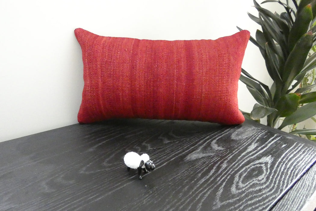 Handmade Turkish Kilim Cushion 30 x 50cm | Vintage Wool Lumbar Cushion with Insert | Organic Cotton Back | TK26-C1100- Rugs Direct NZ
