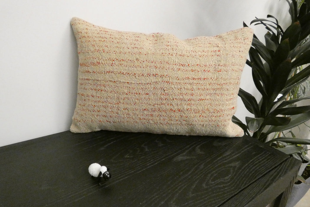 Handmade Anatolian Kilim Cushion Cover with Insert 40 x 60cm | Vintage Turkish Wool Lumbar Pillow | Organic Cotton Back | TK26-C1104- Rugs Direct NZ