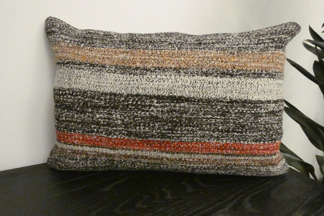 Handmade Anatolian Kilim Cushion Cover with Insert 40 x 60cm | Vintage Turkish Wool Lumbar Pillow | Organic Cotton Back | TK26-C1105- Rugs Direct NZ
