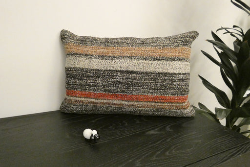 Handmade Anatolian Kilim Cushion Cover with Insert 40 x 60cm | Vintage Turkish Wool Lumbar Pillow | Organic Cotton Back | TK26-C1105- Rugs Direct NZ