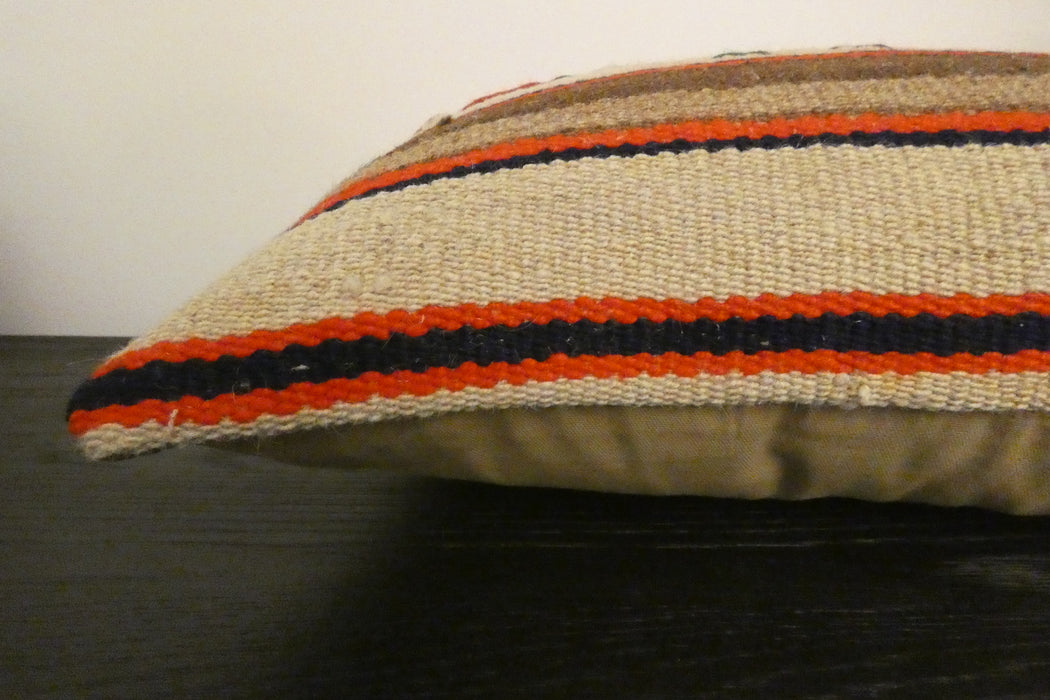 Handmade Anatolian Kilim Cushion Cover with Insert 40 x 60cm | Vintage Turkish Wool Lumbar Pillow | Organic Cotton Back | TK26-C1106- Rugs Direct NZ