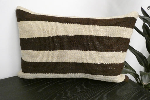 Handmade Anatolian Kilim Cushion Cover with Insert 40 x 60cm | Vintage Turkish Wool Lumbar Pillow | Organic Cotton Back | TK26-C1108- Rugs Direct NZ