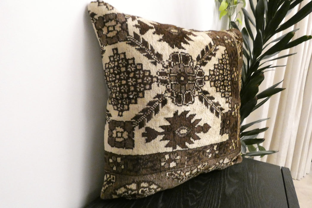 Handmade Turkish Rug Cushion Cover 60 x 60cm with Insert | Original Anatolian Rug | Organic Cotton Backing | TK26-C1111- Rugs Direct NZ