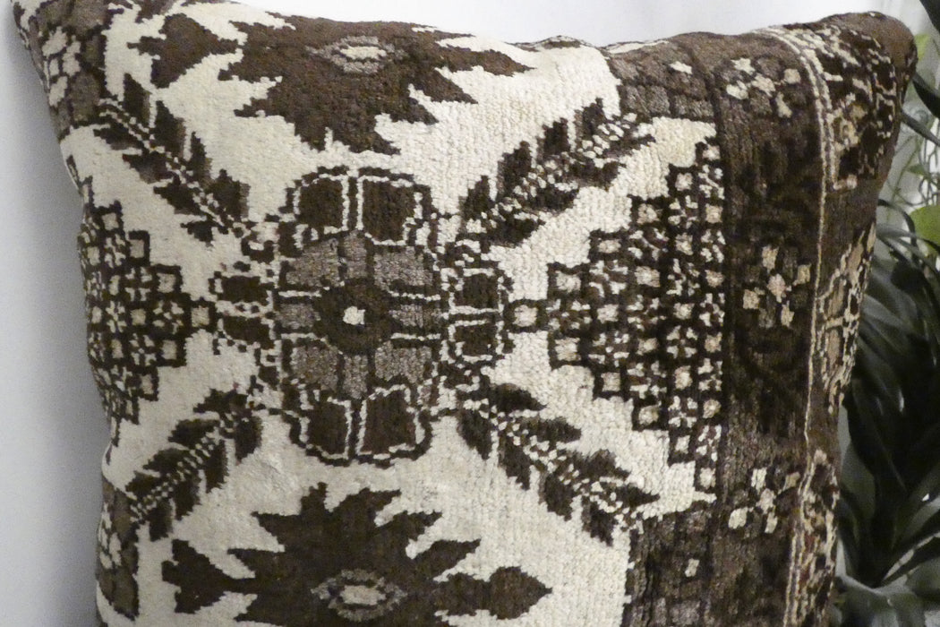Handmade Turkish Rug Cushion Cover 60 x 60cm with Insert | Original Anatolian Rug | Organic Cotton Backing | TK26-C1111- Rugs Direct NZ